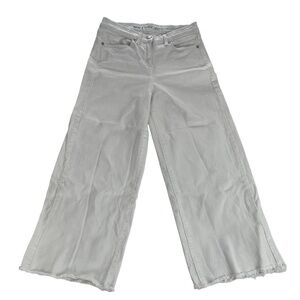 Next White Wide Leg Ankle Length Jeans Size 4‎ ( UK8 ) Raw Hem